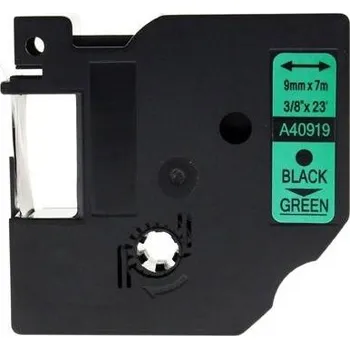 Pásek do tiskárny KOMPATIBILNÍ PÁSKA DYMO 40919 S0720740 ZELENÁ/ČERNÝ TISK, 9mm