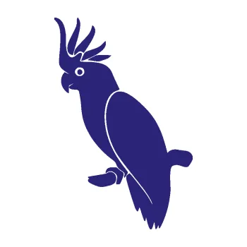 Samolepicí dekorace na vozidlo Papoušek 010 levá kakadu (22 - střední modrá) SAMOLEPKA NA AUTO, NÁLEPKA, FÓLIE, POLEP, TUNING, VLASTNÍ TEXT, TISK, AUTOSAMOLEPKY.cz, POLEPY, OBRÁZEK, LOGO, 3D STICKERS