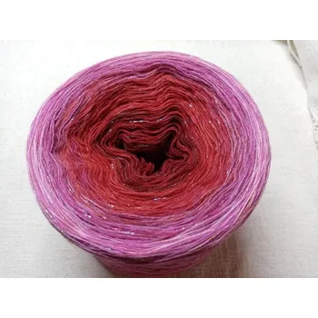 Příze Valentýnka 3-nitka 1200m s lurexovou nitkou (Duhové klubko Valentýnka merino)