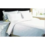 Damaškové povlečení - HOTELOVÝ uzávěr 70x90 - 140x200 (proužek 2cm) bílé