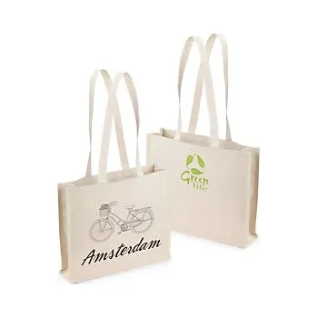 Nákupní taška Bavlněná taška s potiskem 380x420mm, béžová - Balení po 200 ks