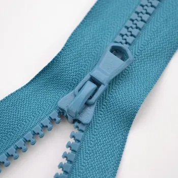 Zip Sarah kostěný dělitelný 5mm - petrolejová 80 cm