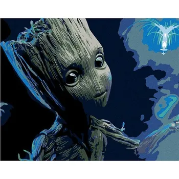 Malování podle čísel - Groot, 50x40 cm, bez rámu a bez vypnutí plátna