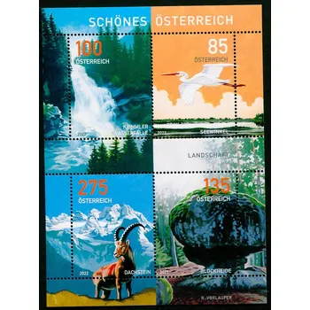 Poštovní známka Österreich post (2022) MiNr. 3650 - 3653 **, Block 134 - Krásy Rakouska - krajiny