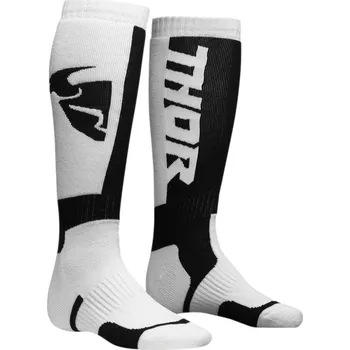 Pánské ponožky a Dětské motokrosové ponožky-podkolenky THOR MX SOCK BLACK/WHITE vel. 32-38 (Ponožky pro motocyklové enduro/motocross boty)