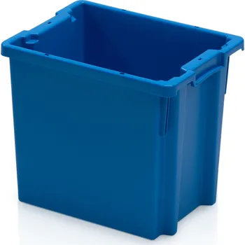 Přepravka na jídlo Stohovatelná přepravka plastová plná, modrá, 40 x 30 x 35 cm