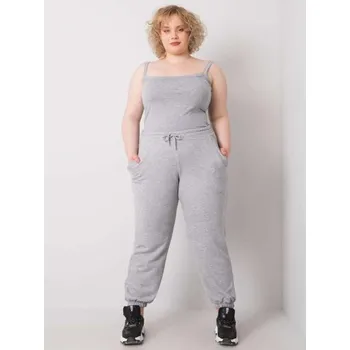 Dámské tepláky plus size bavlněné AINHOA šedé