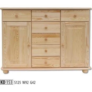 Ložnice ImportWorld Komoda Humfrey masiv v92 x š125 x h42 cm (Barva dřeva: Dub)