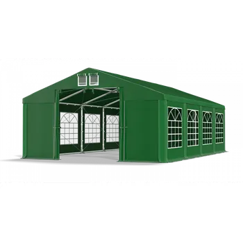 Zahradní stavba Párty stan 6x12x3m střecha PVC 560g/m2 boky PVC 500g/m2 konstrukce ZIMA PLUS Zelená Zelená Zelená