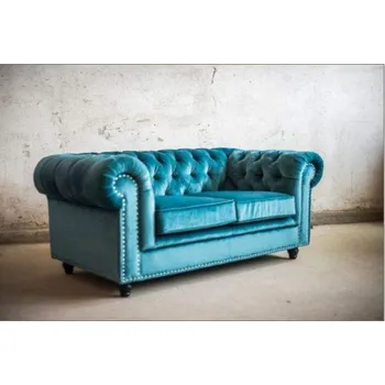 Sedací souprava Čalouněná sedačka DT24 180 cm Barva nohou: Cire Miel, Sametové čalounění: Azure, Přírodní látka: Jiná viz. poznámky