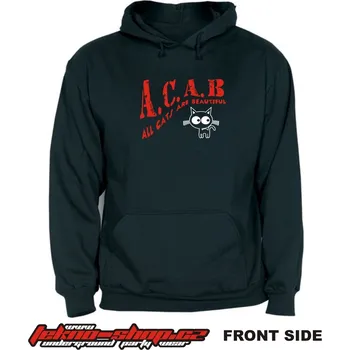 Pánská mikina TEKNOSHOP ACAB tekno mikina s kapucí s potiskem L černá