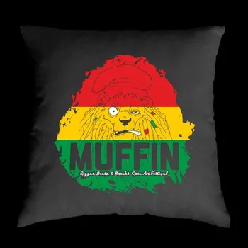 Dekorativní polštářek TEKNOSHOP Muffin 2016 Lev dnb polštářek s potiskem černý