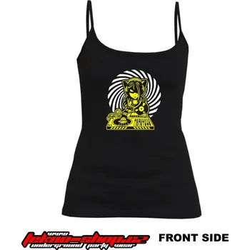 TEKNOSHOP Cat Dj tekno tílko s potiskem dámské L červené