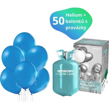 Balónek Helium sada + balónky 50 ks modré 9056-22