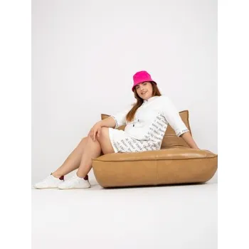 Dámské šaty Dámské šaty s nápisy mini plus size BEULAH bílé