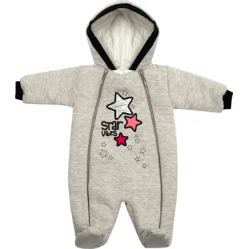 Kojenecká kombinéza Zimní kojenecká kombinéza s kapucí Koala Star Vibes růžová, vel. 74 (6-9m)
