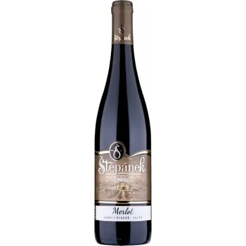 Víno Merlot 2021 výběr z hroznů, suché, Vinařství Štěpánek 0,75l
