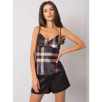 Dámská noční košile Dámská souprava kostkovaná JINA černá
