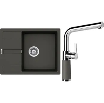 Kuchyňský dřez Set Schock S17-8 (dřez Manhattan D-100 Asphalt + baterie SC-540 Asphalt)