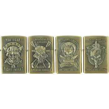 Zapalovač Benzínové zapalovače Military (Dárek pro muže kuřáka, 4ks v balení)