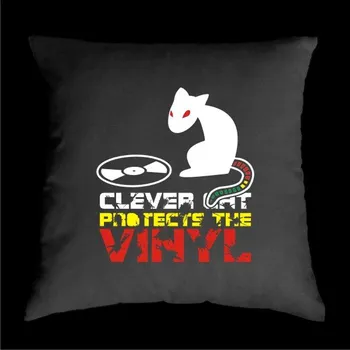 Dekorativní polštářek TEKNOSHOP Clever Cat tekno polštářek s potiskem černý