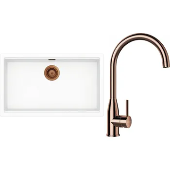 Granitový dřez Set Schock S29-4 (dřez Kiruna N-100XL Day + baterie Kavus Měď + komponenty Měď)