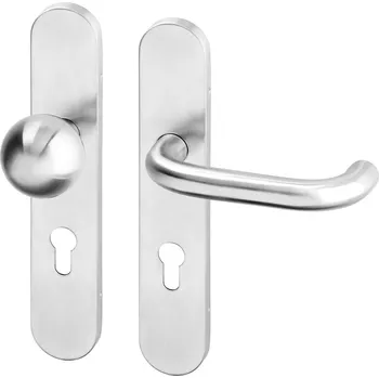 Dveřní kování ACT SERVIS ACT - Una OV nerez Provedení: PZ (vložkový zámek), Povrch: IN - nerez, Rozteč: 90 mm