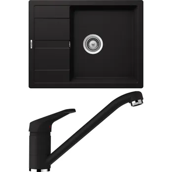 Granitový dřez Set Schock S17-1 (dřez Manhattan D-100 Nero + baterie Cosmo Nero)