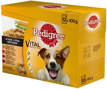 Krmivo pro psa Pedigree Vital Protection kapsička Adult Chicken with Vegetable/Beef with Vegetable/Turkey with Carrot/Beef with Lamb 12x 100 g