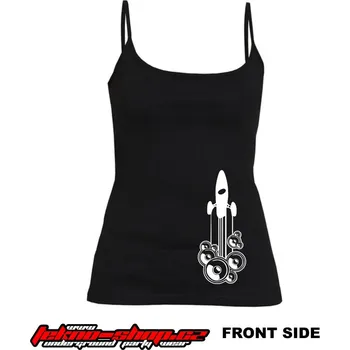 TEKNOSHOP Repro Rocket tekno tílko s potiskem dámské L černé