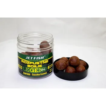 Boilies JetFish JET FISH 250ml-24mm Legend Range - Rozpustné boilie : SEAFOOD - ŠVESTKA / ČESNEK