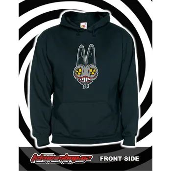 Pánská mikina TEKNOSHOP Toxic Bunny tekno mikina s kapucí s potiskem XXL černá