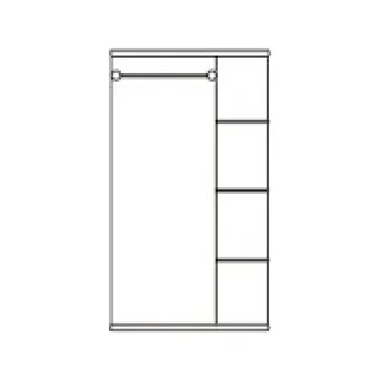 Nábytek ImportWorld Šatní skříň Clifford masiv v190 x š120 x h60 cm (Barva dřeva: Šedá)