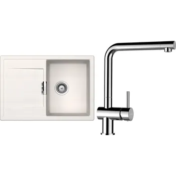 Granitový dřez Set Schock S6-8 (dřez Mono D-100S Polaris + baterie Epos Chrom)