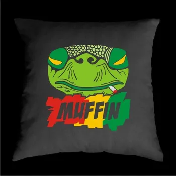 Dekorativní polštářek TEKNOSHOP Muffin 2014 Srpen dnb polštářek s potiskem černý