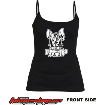 TEKNOSHOP Electro Rabbit tekno tílko s potiskem dámské L černé