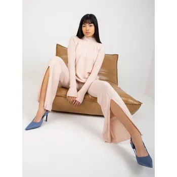 Dámské kalhoty Dámské kalhoty s rozparkem MARIE světle růžové