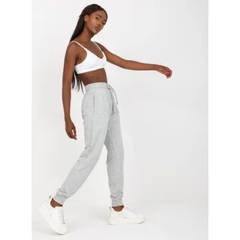 Dámské tepláky s kapsami melanžové POTI šedé