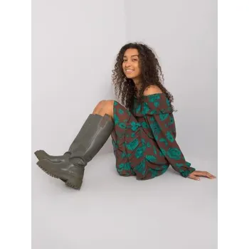 Dámské šaty Dámské šaty s volánem španělské BRIANNON hnědozelené