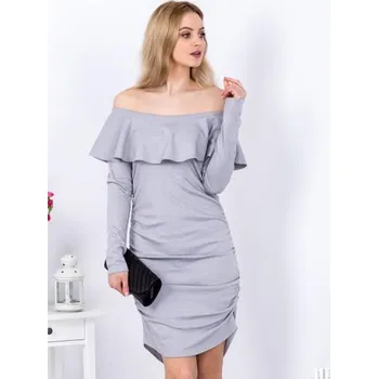 Dámské šaty Dámské šaty s výstřihem CARMEN šedé