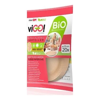 viGO! Talíře papírové hnědé 23cm - 20 ks QUICKPACK 7312221