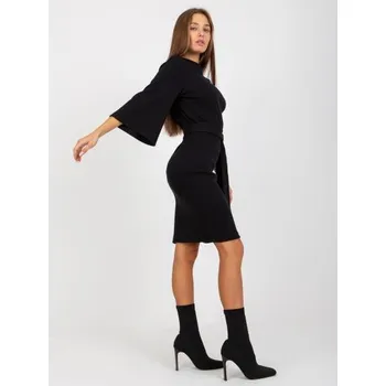 Dámské šaty Sukienka damska z krawatem OCH BELLA czarna