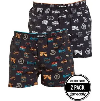 Pánské spodní prádlo Meatfly pánské trenýrky Agostino H - Badges | Černá | Velikost M