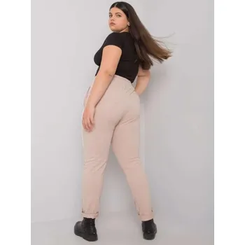 Dámské tepláky s potiskem plus size ABELIA béžové