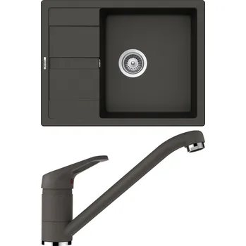 Granitový dřez Set Schock S17-1 (dřez Manhattan D-100 Asphalt + baterie Cosmo Asphalt)