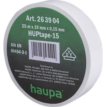 Izolační páska 263904 Páska izolační PVC 19 mm x 25 m, bílá, Haupa