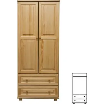 ImportWorld Šatní skříň z masivu Petra věšák (Barva dřeva: Šedá)