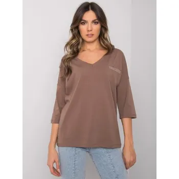 Dámské tričko Dámská halenka Sofia RUE PARIS hnědá