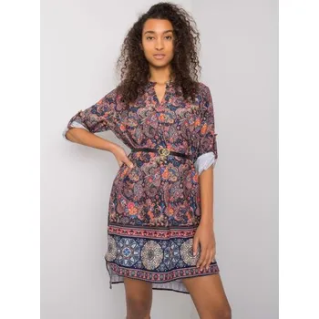 Dámské šaty Dámské šaty s páskem vzorované MOARA námořnicky modré