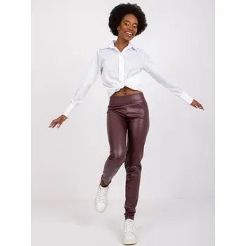 Dámské legíny Dámské legíny z ekologické kůže Briana RUE PARIS tmavě vínové